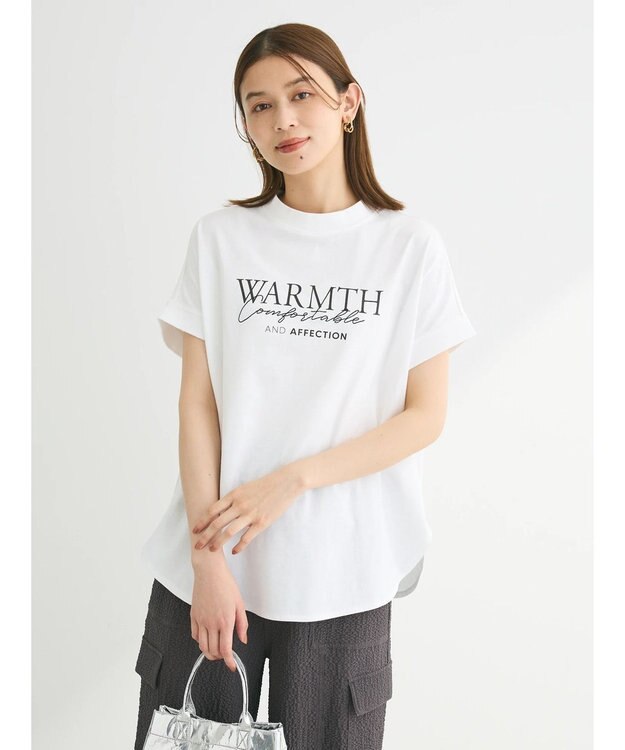 Green Parks フレンチスリーブ筆記体刺繍ロゴプルオーバー White