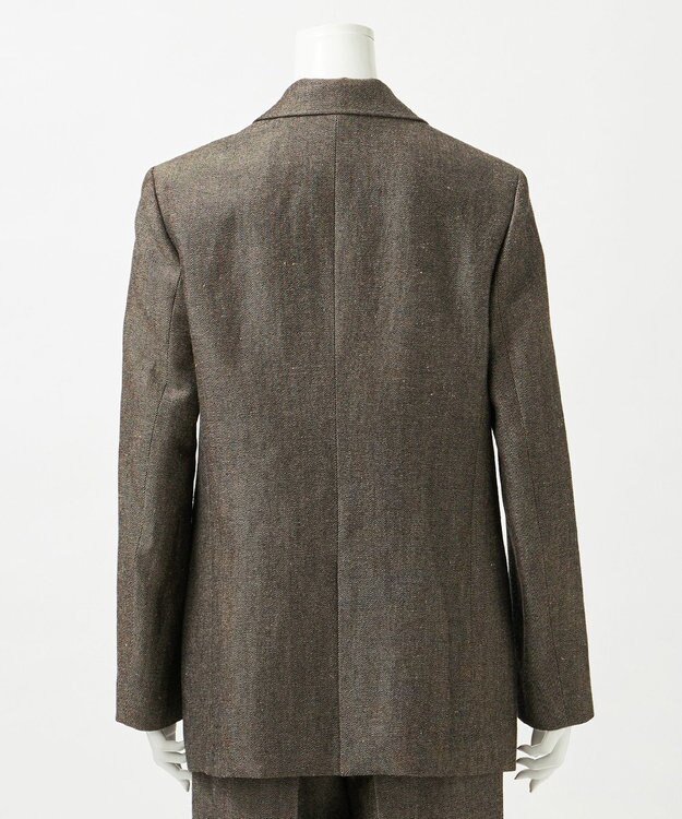 23区 【GOLD LABEL】ウールリネンツイル ジャケット ダークブラウン系
