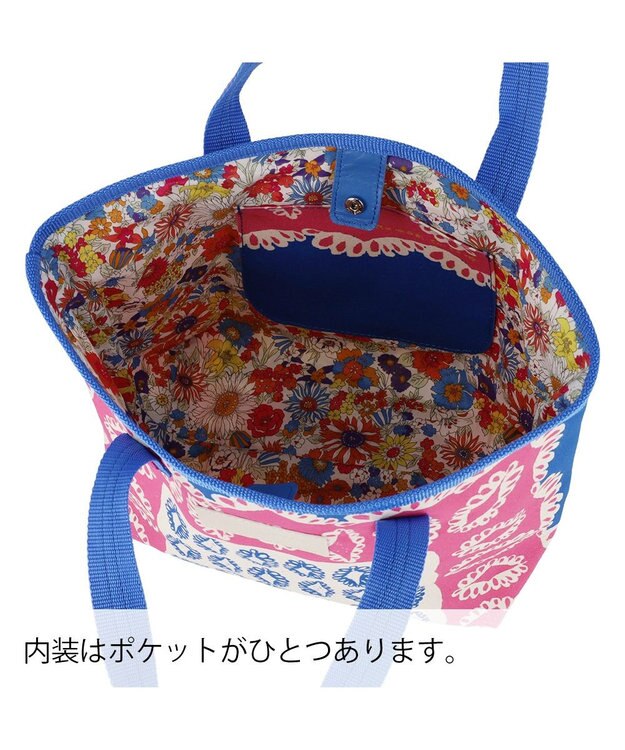 tsumori chisato CARRY ダイヤモンドフラワー ハンドバッグ 手提げ リバーシブル 花柄 ブルー
