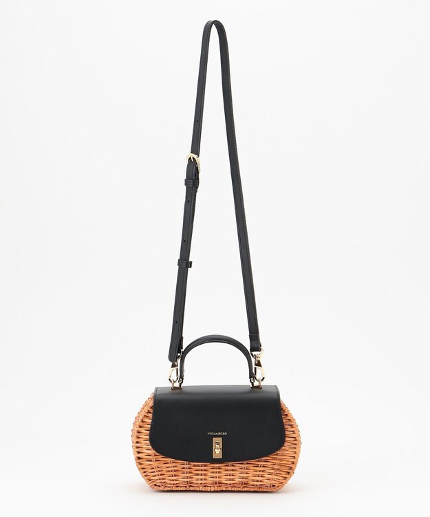 23区 【STORY7月号掲載】VIOLAdORO MIROスプリットラタン ショルダーバッグ ブラック系1