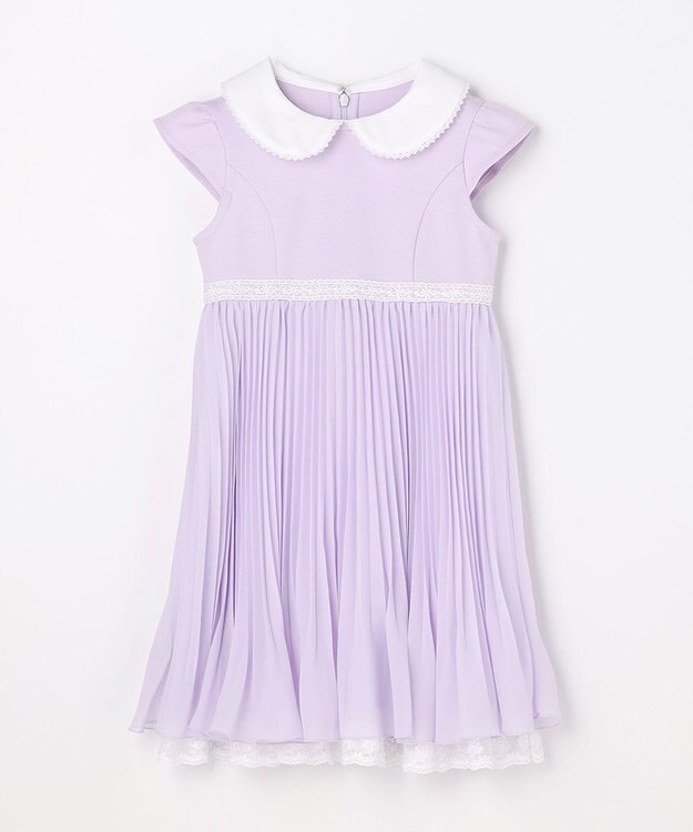 ANY KIDS 【2点セット】リボンボレロジャケット+シフォンプリーツ ワンピース ラベンダー