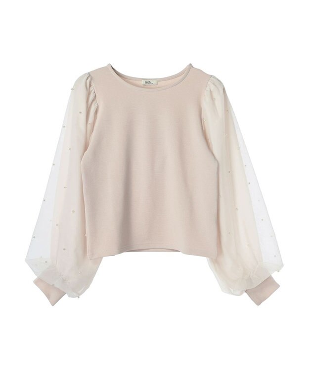 earth music&ecology 袖パールドッキングプルオーバー Light Beige
