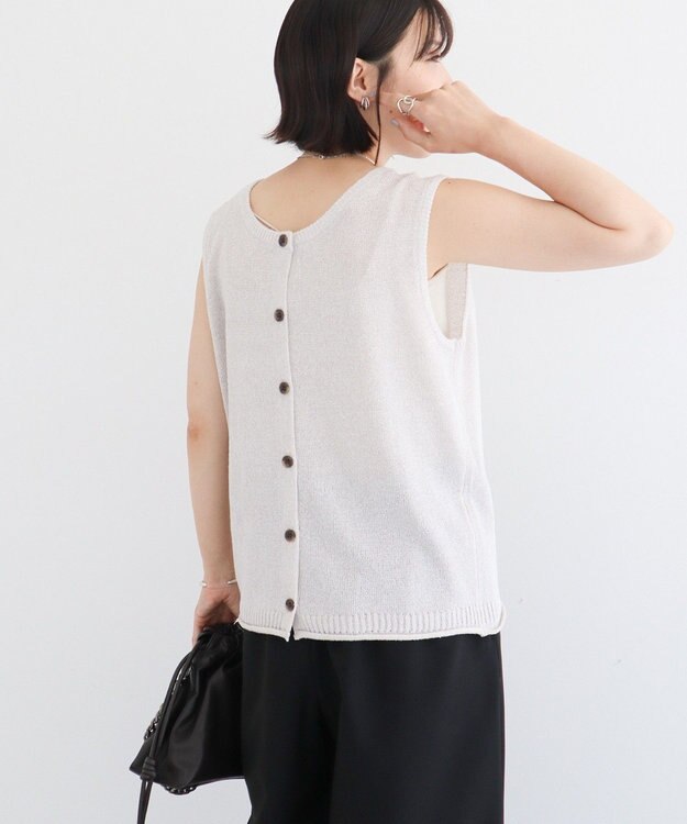 Green Parks 前後２ｗａｙ　ミックスカラーノースリーブニット Light Gray