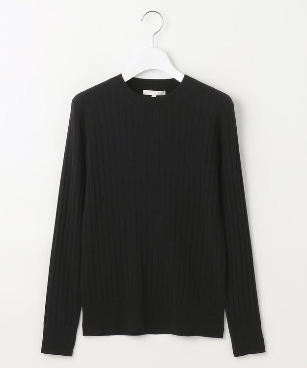 自由区 S レーヨンストレッチリブインナー ニット ブラック