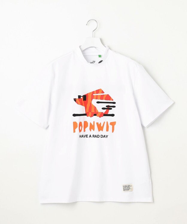 PW CIRCULUS 【吸水速乾 / UV遮蔽率99% UVカット / ストレッチ】【MEN】アニマルグラフィックモックT ゴルフ ホワイト系