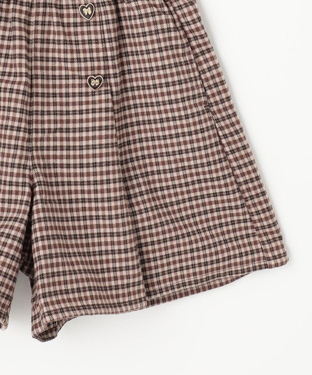 ANY KIDS チェックショートパンツ ブラウン