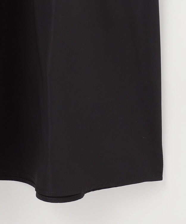 自由区 L 【洗える】タフタコンビ半袖 ワンピース インディゴブルー×ブラック