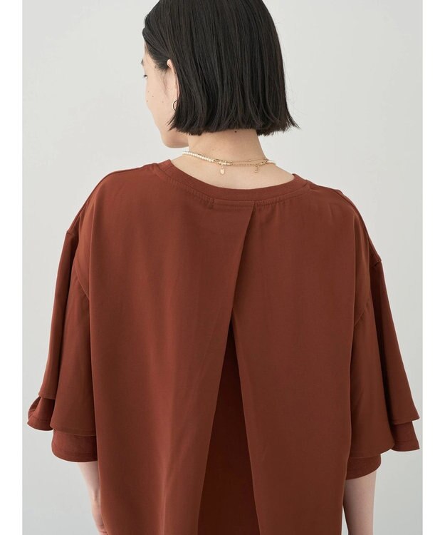 AMERICAN HOLIC 異素材スリーブプルオーバー Terracotta