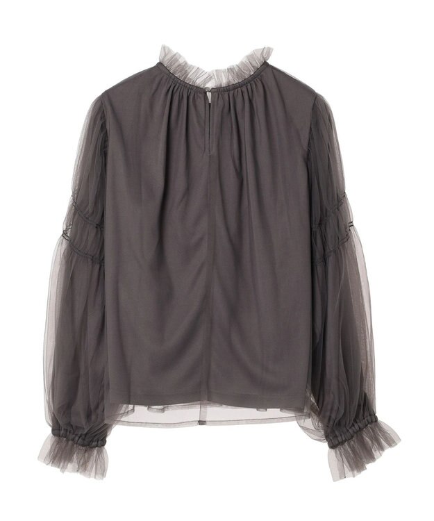 Green Parks ・ＥＬＥＮＣＡＲＥ　ＤＵＥ　チュールハイネックブラウス Charcoal Gray