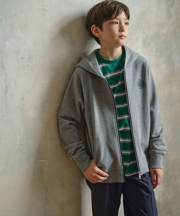J.PRESS KIDS 【110-130cm】ボーダー 長袖Tシャツ グリーン系1