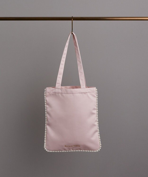 Maison de FLEUR サテンパールブレードトートバッグ Grayish Pink