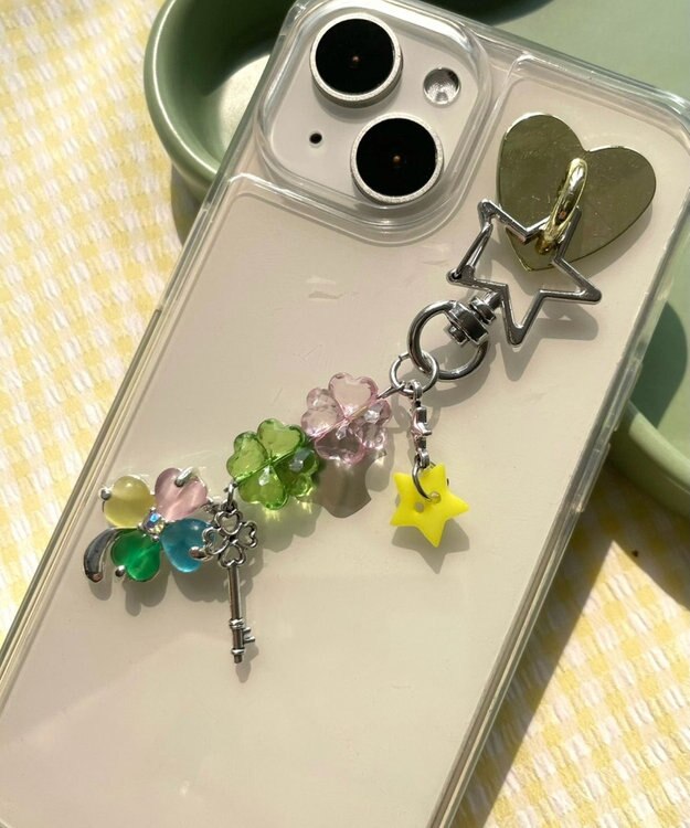 WEGO ビジュークローバービーズキーホルダー 柄1