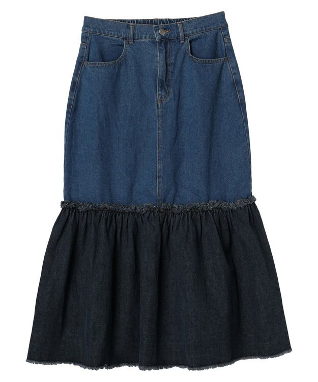 Green Parks ・Ｄｏｕｂｌｅ　Ｆｌａｇｓ　キリカエデニムスカート Dark Indigo