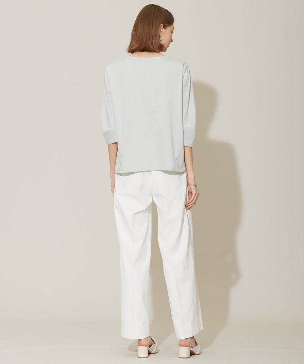 ICB 【接触冷感・UVケア・洗える】 コンフォートプレーティング クレセントスリーブカットソー アイスグレー系