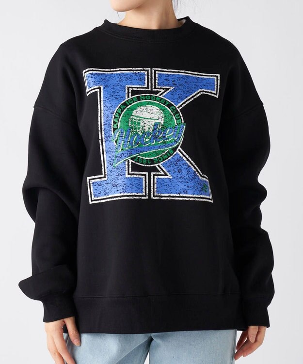 OP／FILA 【Kappa】アイスホッケーデザイン ユニセックススウェット ブラック