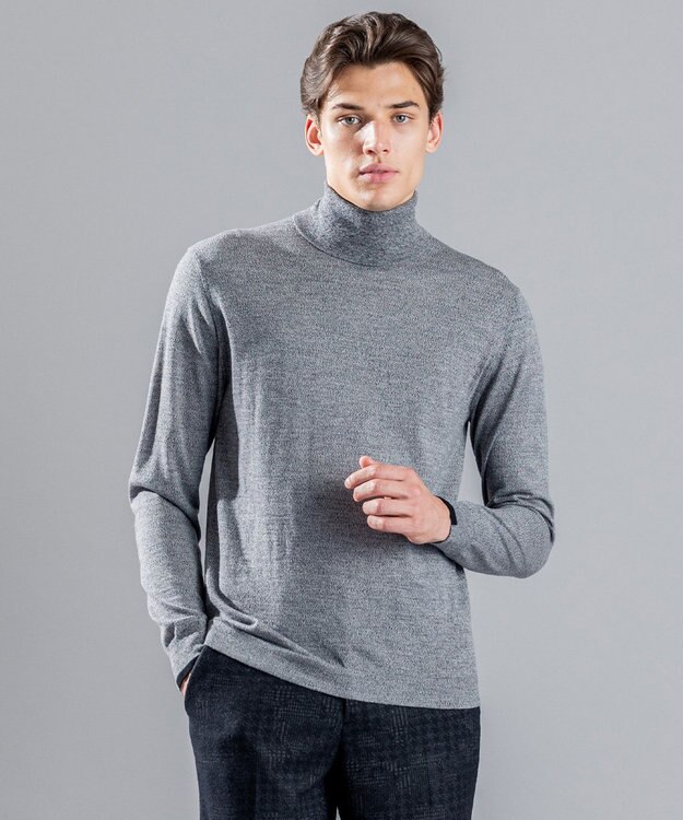 JOSEPH HOMME エッセンシャルメリノ　タートルネック ライトグレー系