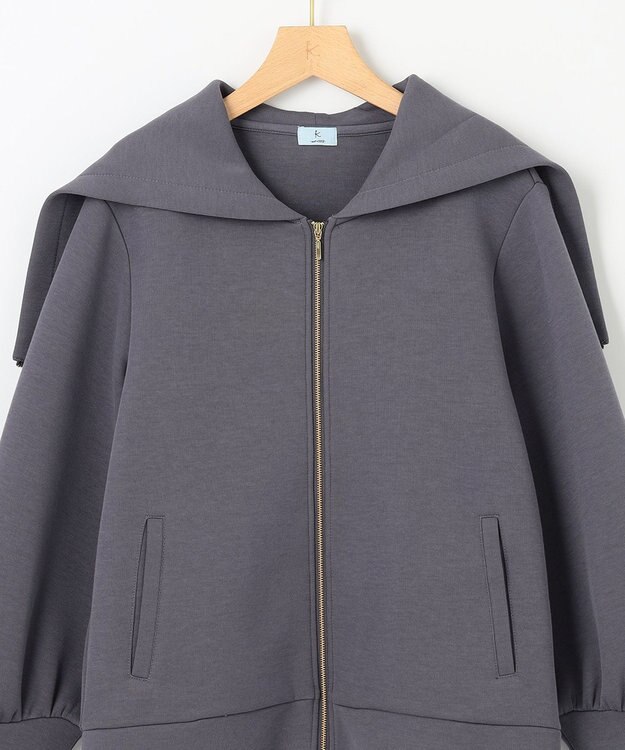 組曲 ダンボールジャージー ジップアップパーカー チャコールグレー系