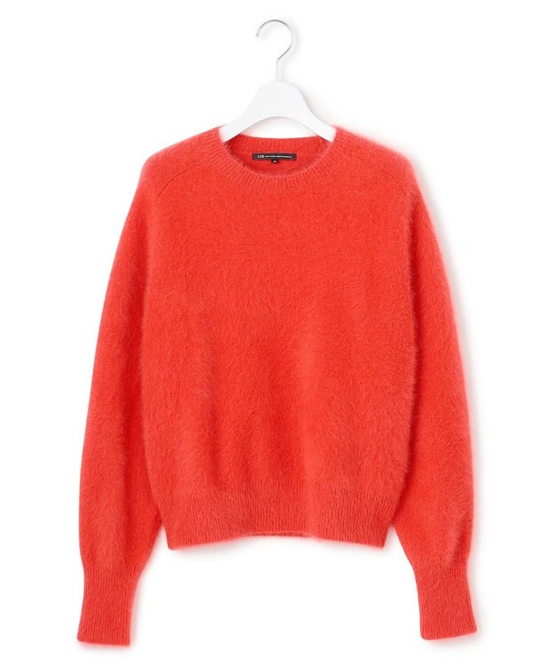 23区 フォックスカシミヤファー ショート丈 ニット レッド系