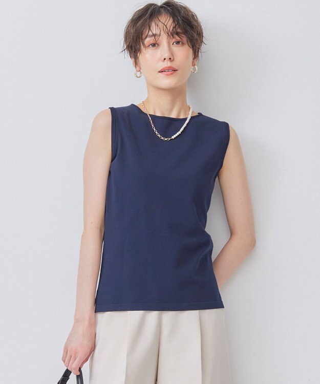 組曲 【WEB限定カラーあり】ニットタンクトップ ネイビー系