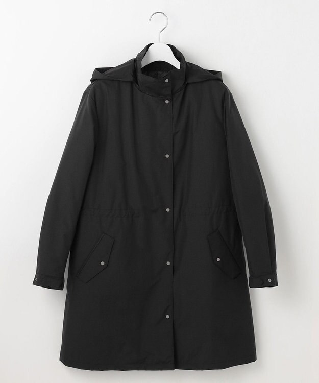 J.PRESS LADIES 【洗える】スパンライクナイロンタッサー フーデット コート ブラック系