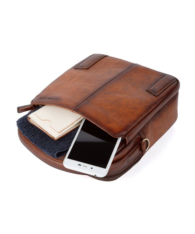 ACE BAGS & LUGGAGE LO HOMME PRESSE アルカイック 本革 日本製 ショルダーバッグ 縦型 71864 ロ・オム・プレッセ ブラウン