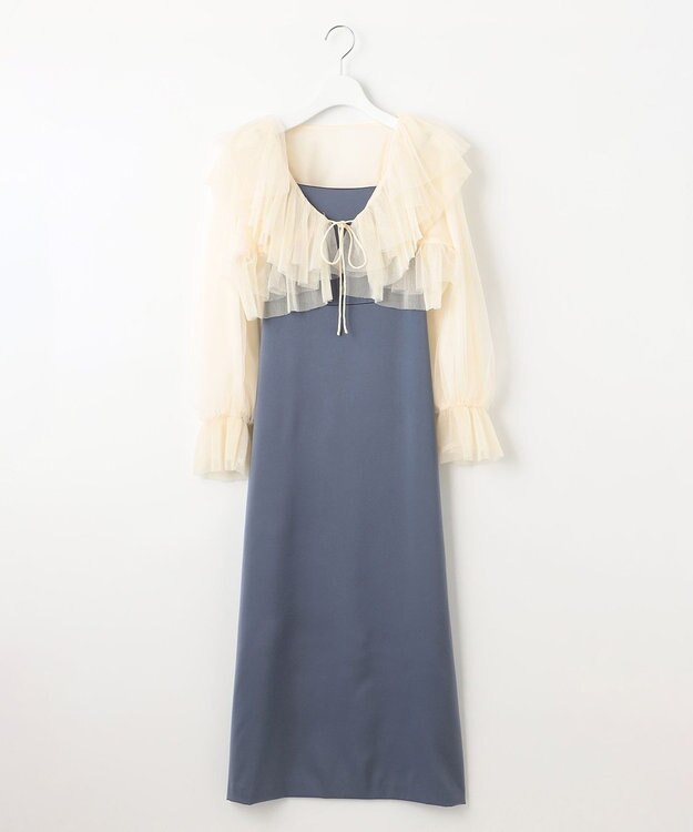 Feroux チュールボレロ×キャミドレスセット ブルー系