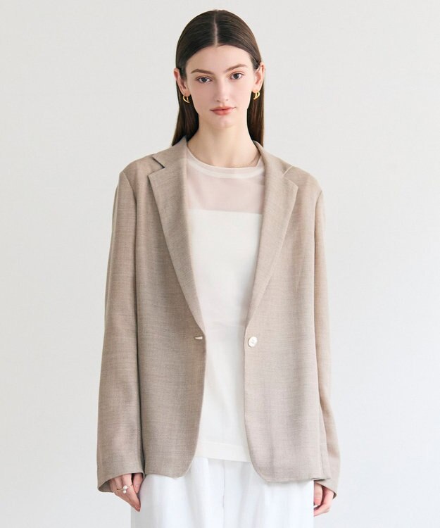 BEIGE， LIATRIS / シアー テーラードジャケット Flax