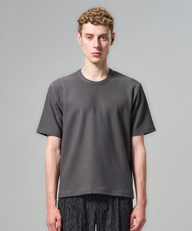 JOSEPH HOMME 【新素材】リュクスジャガード　クルーネック半袖カットソー グレー系