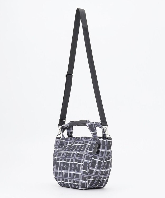 Y'SACCS ドローイングチェック 2WAYトートバッグ ブラック