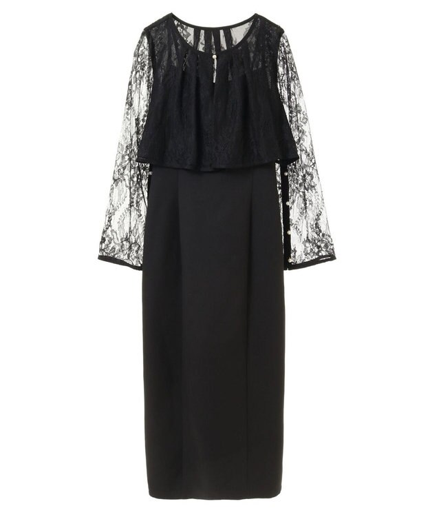 earth music&ecology ＳＥＴ２点　レースブラウス付きナローワンピース Black