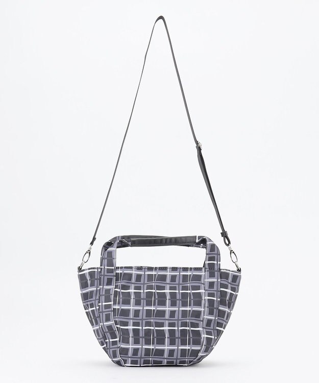 Y'SACCS ドローイングチェック 2WAYトートバッグ ブラック