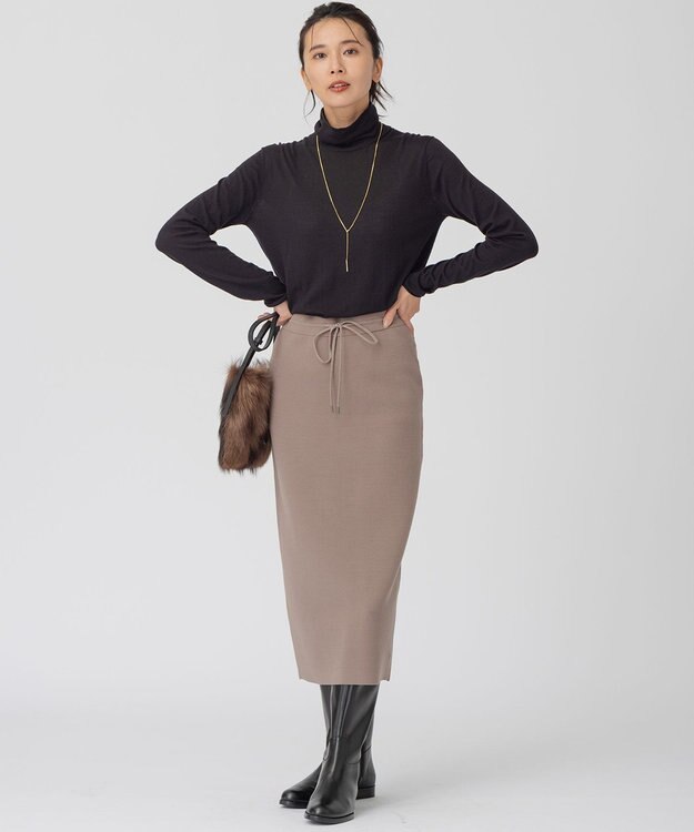 23区 【CLASSY.1月号掲載】スムージーコットン シアー ニット ブラック系