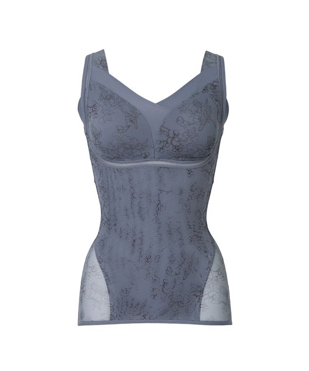 BRADELIS New York 【Yukine inc. 】ゆきねえモアソフト快適フルカップブラキャミ23 接触冷感 速乾 蒸れにくい フローラルナイトブルー