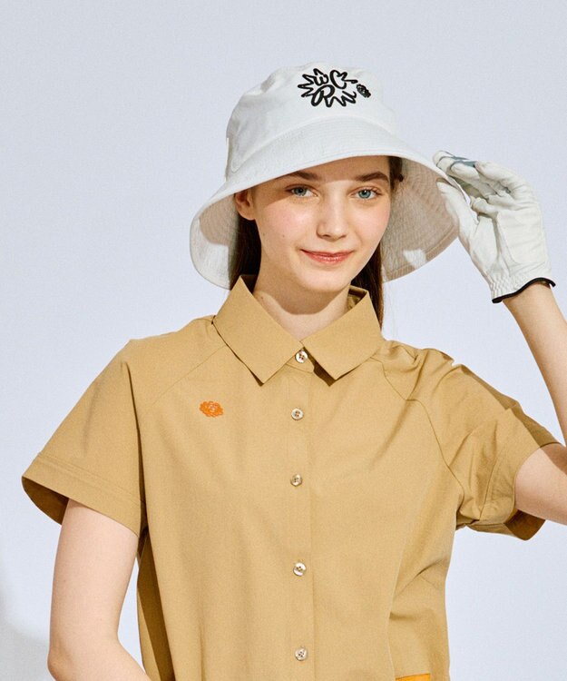 PW CIRCULUS 【手洗い洗濯可 / 小さくたためる】【UNISEX】NEW！ポケッタブルバケットハット  ゴルフ ホワイト系