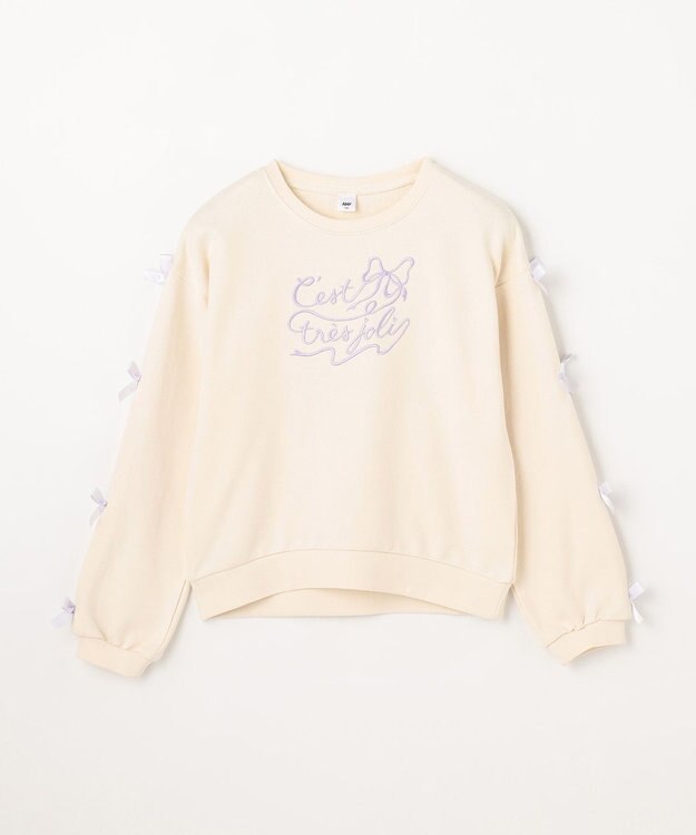 ANY KIDS 袖リボン トレーナー エクリュ