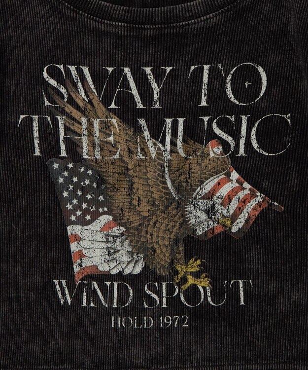 WEGO ヴィンテージウォッシュグラフィックリブT スミクロ