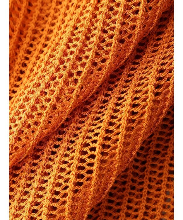 Green Parks Ｚｉｐ付メッシュカーディガン Orange