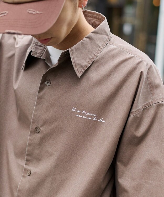 WEGO 【ユニセックス着用ITEM/吸収速乾】ピグメントDRYシャツ ブラウンその他