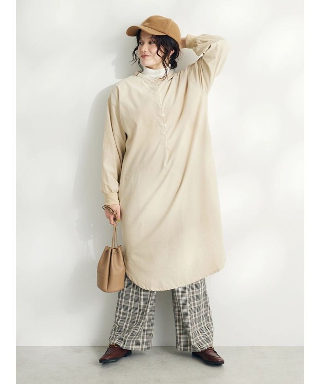 CRAFT STANDARD BOUTIQUE コーデュロイリブ付きワンピース Ivory