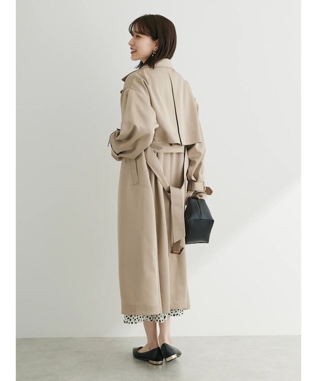 Green Parks ・Ｐｅｔｉｔ　Ｆｌｅｕｒボリュームスリーブトレンチコート Gray Beige