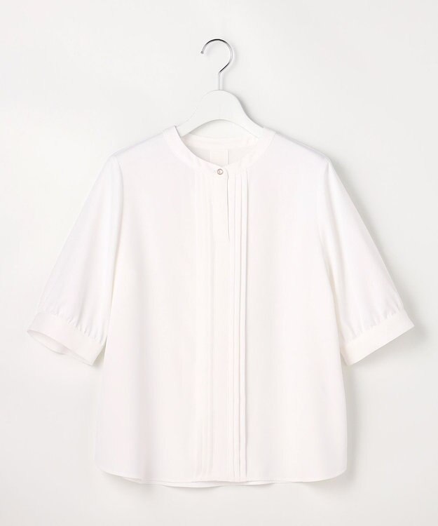 ANY SIS バンドカラーフロントタック ブラウス オフ