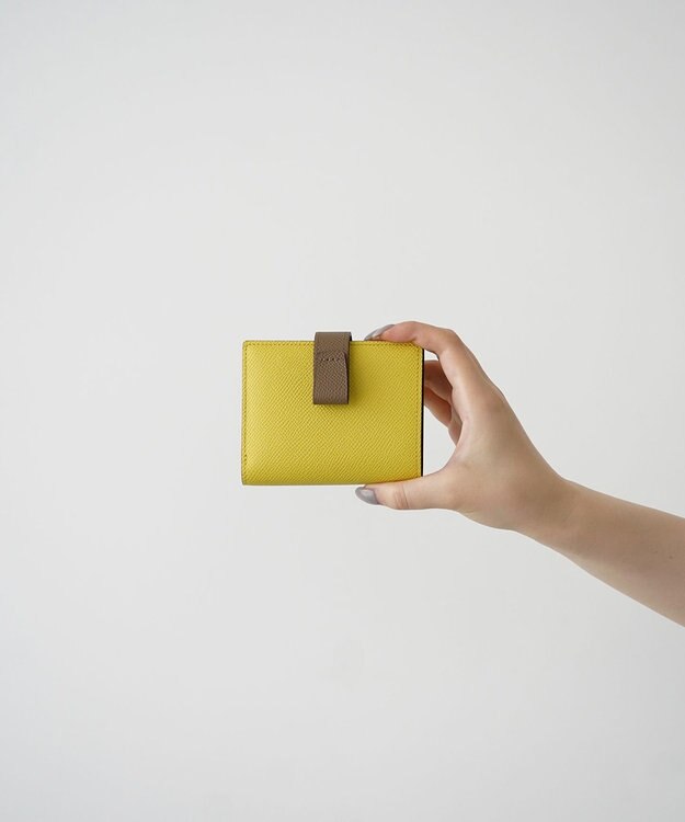 Atelier nuu 日本製 本革 バイカラーnoble 二つ折れウォレット イエロー