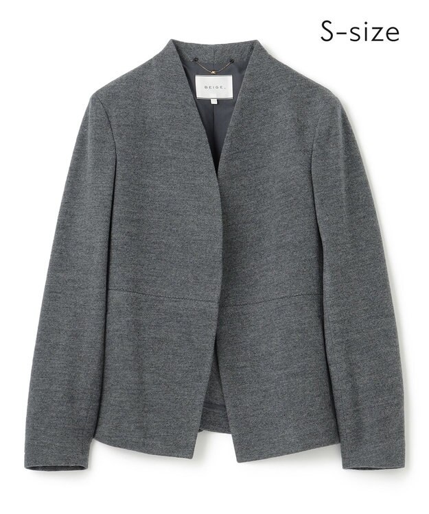 BEIGE， 【S-size】MAZARINE / ノーカラージャケット C.Gray