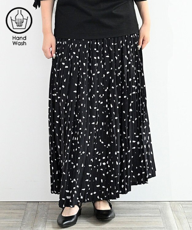 FORFORMO Pleated Skirt プリーツスカート プリントブラック