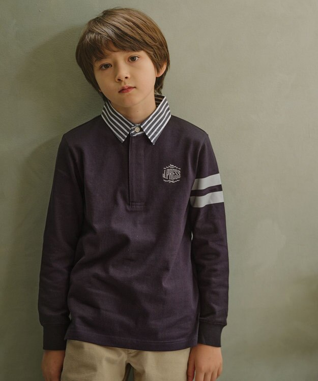 J.PRESS KIDS 【140-170cm】ラガー ポロシャツ ネイビー系