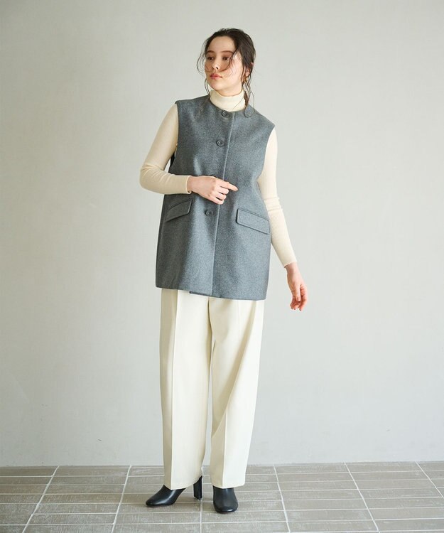 #Newans 大人気ジレが新素材で再登場！チュニックジレ チャコール