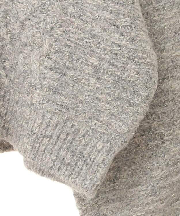 earth music&ecology スラブラメヤーンケーブルカーディガン Light Gray