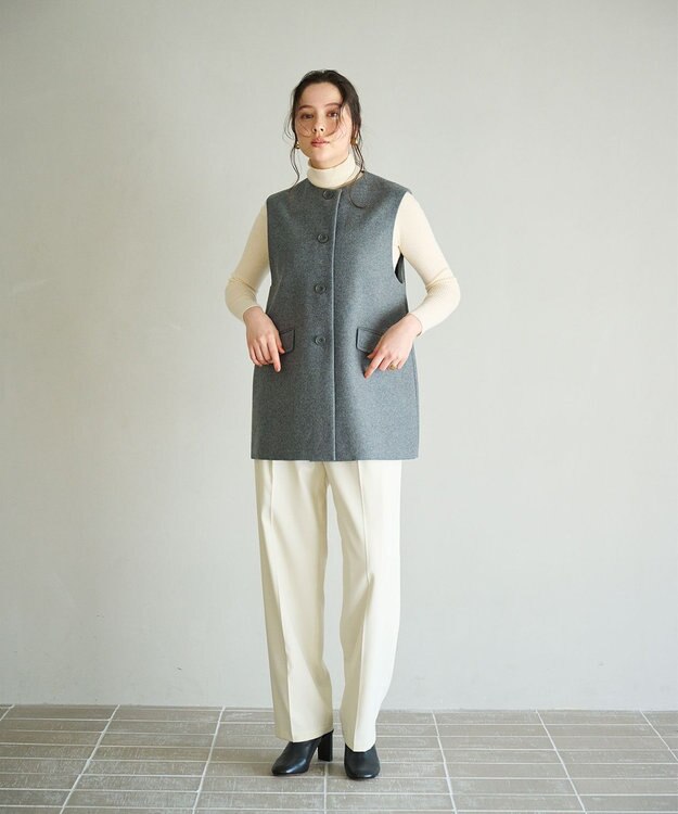 #Newans 大人気ジレが新素材で再登場！チュニックジレ チャコール