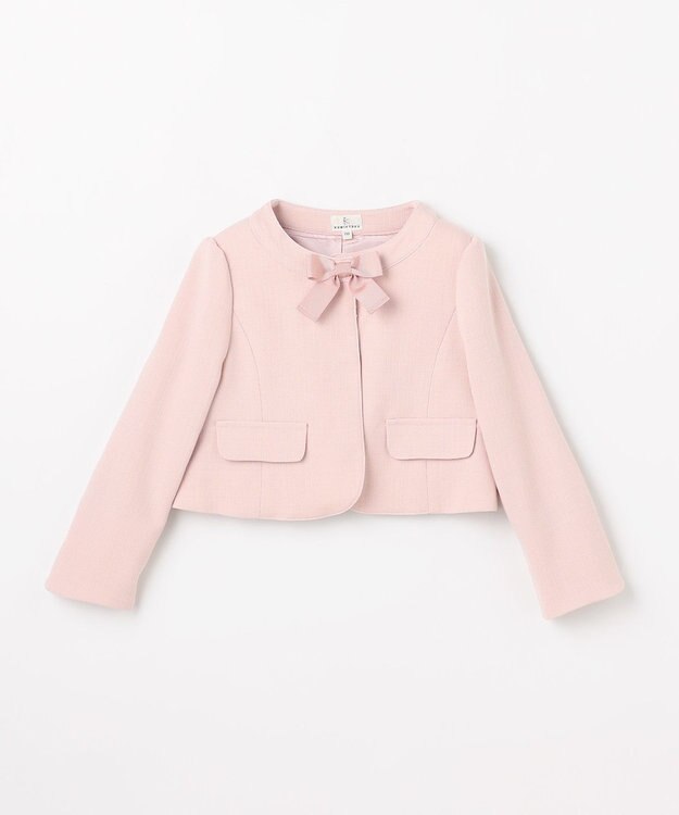 組曲 KIDS  【110-140㎝】 チェックワンピース＆ドビージャケットセット ピンク