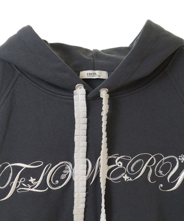 earth music&ecology Ｆｌｏｗｅｒｙパーカー Charcoal Gray